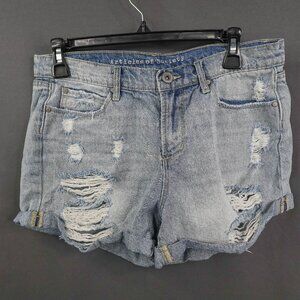 Articles of Society Womens Jean Shorts 27  Blue Distressed Rock Grunge Retro Y2K